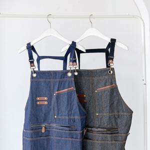 스타일 데님 면앞치마