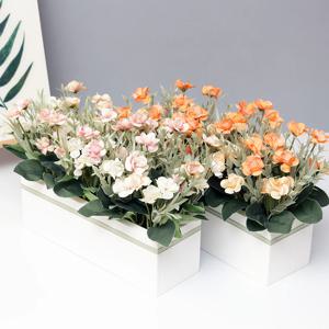 인테리어 조화 엔틱 모스 장미 울타리 화분 인조 꽃 장식