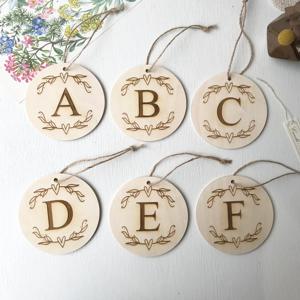 빈티지 자작나무 우드 알파벳 이니셜 가랜드