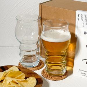 구름 맥주잔 2인 세트 (라탄코스터 구성) 예쁜 맥주컵 귀여운맥주잔 집들이선물 결혼선물