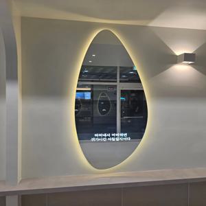 공룡알 비정형 벽탈부착 조명 전신거울 후광 LED 600x1600