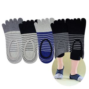 5켤레 남성용 링글라인 발가락 덧신/페이크삭스 양말