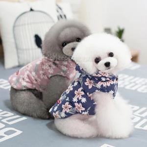 강아지 애견 겨울 꽃무늬 패딩 조끼 점퍼 옷