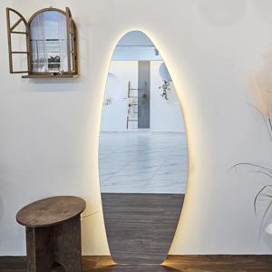 공룡알 비정형 후광 LED 전신거울 스탠드 벽부착 벽탈부착 600x1600