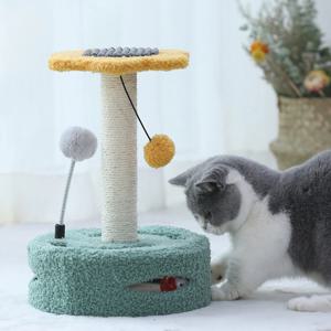 고양이 수직 기둥 스크래쳐 장난감 토이 타워 플라워