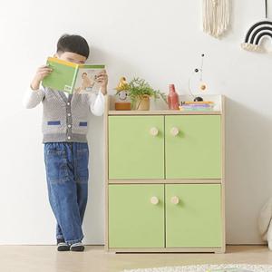 2단 양문 4도어 E0등급 손잡이 수납 정리 책장 600