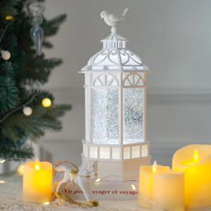 빈티지 화이트 앤틱 새장 LED 워터볼 오르골 무드등 인테리어 소품