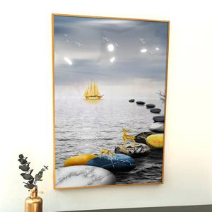 돈 들어오는 황금돌다리 위 황금 사슴 황금배 거실 카페 집들이 풍수 인테리어 소품