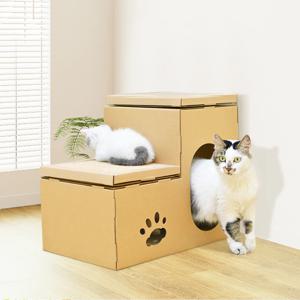 고양이 DIY 숨숨집 스크래쳐 하우스 집 조립형 계단형
