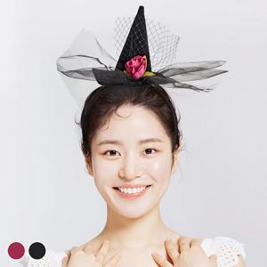 할로윈 벨벳 마녀 모자 머리띠 2종 (블랙벨벳/레드벨벳) 어린이집 유치원 등원
