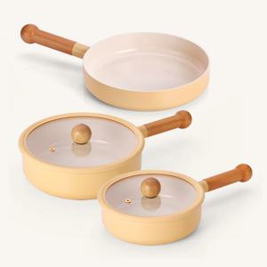 봉봉 프라이팬 3종세트 미니옐로우 IH 인덕션 쿡웨어 NF-M04