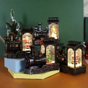 [해외] 크리스마스 워터볼 미니어처 소품 LED 무드등 산타 스노우볼