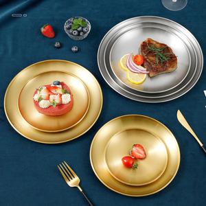 스텐 플레이팅접시 골드 실버 - 14cm -셀러드 디저트 파스타 예쁜 그릇 스테이크 브런치