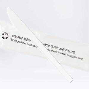 카페 음식점 배달 캠핑 소풍 커트러리 생분해 개별포장 일회용 PLA 나이프 100개