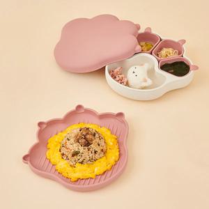 냥냥 흡착 식판 + 냥냥 플레이트 접시(뚜껑겸용) 자기주도 유아 식판세트 3colors