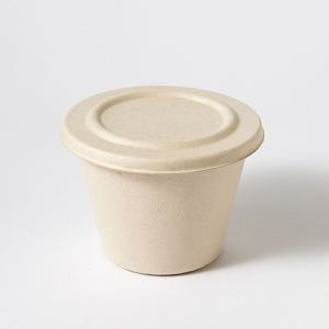 500ml 수프 요거트 포장 배달 생분해 밀짚 펄프 용기 50세트