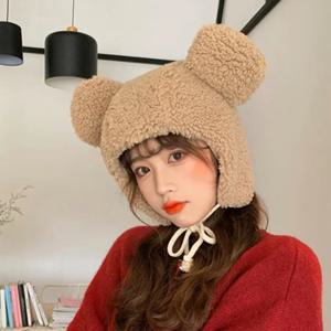 귀여운 왕곰돌이 뽀글이 털 귀도리모자 2컬러 - 러블리 곰모자 양탈곰돌이모자 곰돌이털모자