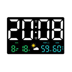 와이드 직사각 LED 시계 거실 카페 인테리어 집들이 개업선물 날씨 온습도 알람 전자시계