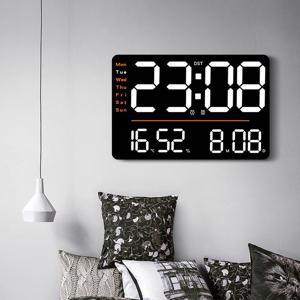 스퀘어 LED 벽시계 거실 카페 인테리어 집들이 선물 온습도 요일 알람 타이머기능 전자시계