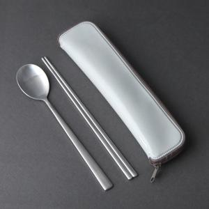 PVC어른수저집 포함 찰리 실버 수저 1인용 도시락수저 한식수저세트