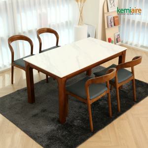 알리시아 4인 통세라믹 원목식탁SET(의자형) KHD-858S