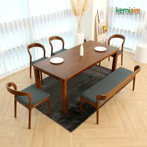 알리시아 6인 원목식탁SET(벤치형) KHD-681B