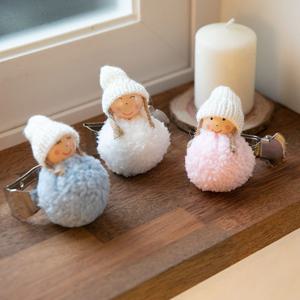 인형 장식 커튼 집게 타이백 오뚜기볼 9cm 3컬러 크리스마스 인테리어