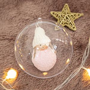 크리스마스 투명 볼 장식 인형 오뚜기 벌룬볼 120mm (DIY) 트리 소품