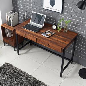 엔틱 인더스트리얼 멀바우 원목 철제 수납 책상(120cm) 디자이너 학생용 서재 큰