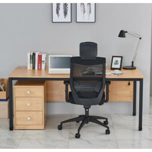 내츄럴 빈티지 사무용 가림막 서랍 책상(140cm 8색) 서재 넓은 시스템 팀장 중역