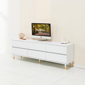 코지 엣지 골드다리 오픈형 2단 서랍 거실 수납장(150cm 3색) 티비장 거치대 TV