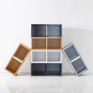 낮고깊은 가로세로 2칸 선납 수납장 840 (6색) 거실 안방 진열장 침실 나무 국민