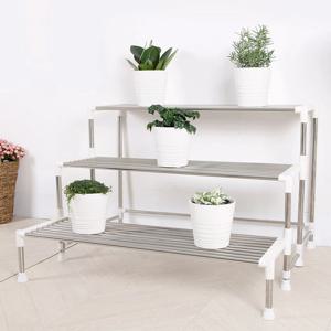 블루밍 화이트 계단식 화분정리대3단