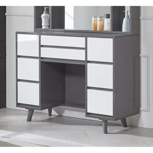 북유럽 광택 화이트 그레이 화장대 1100 (거울미포함) 여성 자취생 소형 럭셔리