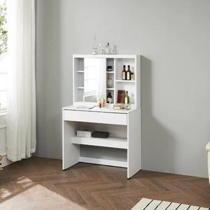 자취/작은방용 미닫이 거울 화장대 80cm 2컬러 여자 신혼집 틈색 수납 모던 예쁜