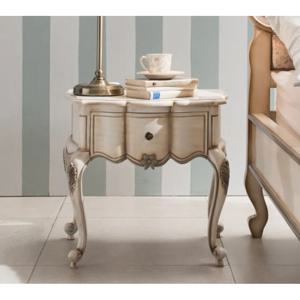 프렌치 유럽풍 그루브 엔틱 침대 협탁 550 / 침실 나무 소형 안방 사이드테이블