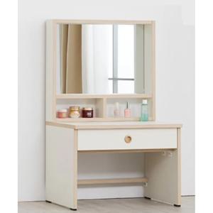화이트 자작나무 스퀘어 좌식서랍 거울화장대(60cm) 1인 여자 자취 신혼집 콘솔
