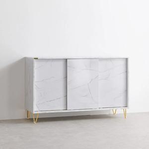 모던 사각금장 대리석 슬라이딩 높은 수납장(120cm 2색) 클래식 받침대 테레비