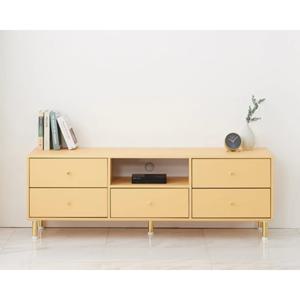 럭셔리 골드포인트 오픈형 2단서랍 TV 거실장(150cm) 앤틱 클래식 예쁜 나무 AV