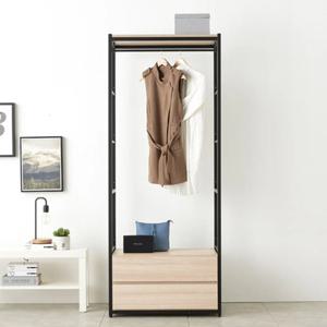 긴코트용 시스템 드레스룸 와이드 2단서랍행거(80cm) 저렴한 나무 안방 행어 장