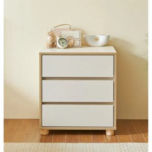 감성 자작엣지 크림화이트 3단 협탁 서랍장 600 / 앤티크 유럽풍 침대 기숙사 옷