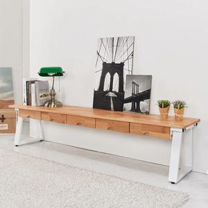 긴 엘다 원목 철제 좌식 서랍형 테이블(180cm 2색) 안방 코너 주방 디자인 장식