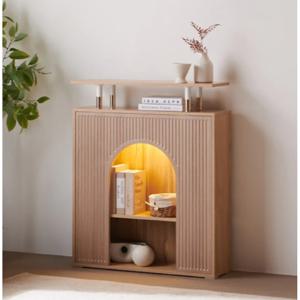 모던 LED 불멍 디자인 거실 콘솔 수납장 80cm (2색) 작은 예쁜 높은 빈티지 슬림