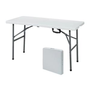 간단조립 접이식 화이트 야외 캠핑 테이블 122cm / 다용도 휴대용 탁자 실외