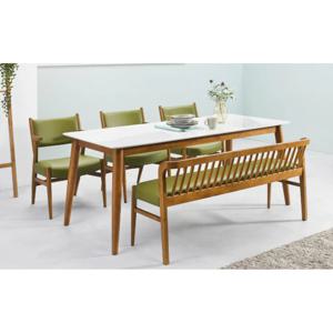 럭셔리 비앙코까라라 통세라믹 6인용 원목식탁+벤치의자 SET(180cm) 이쁜 고급