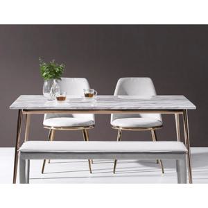 고품격 럭셔리골드 천연대리석 4인 식탁 + 벤치의자 SET(140cm) 요즘 가성비