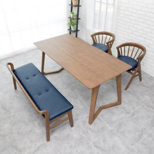 튼튼한 4인용 원목 다이닝 테이블+벤치 의자 세트 일자 가성비 비싼 레트로 24평