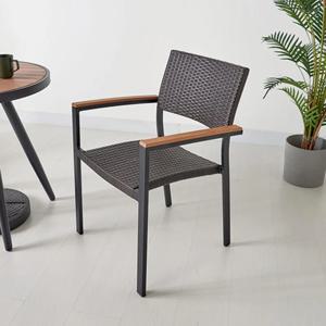 편안한 호텔풍 야외용 방부목소재 라탄 우드 암체어 / 가구 휴식용 파라솔 가든