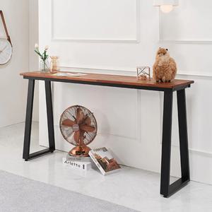 예쁜 슬림 멀바우 원목 철제 홈카페 테이블(150cm) 미니 부엌 긴 홈바 빠 거실