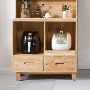 유러피안 밝은 원목 밥솥다이 에어프라이 하부장900 간이 가구 수납 낮은 대